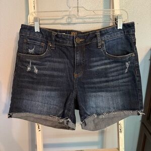 Kut from the Kloth Women’s Dark Blue Jean Katy Boyfriend Size 8 Shorts Raw Hem